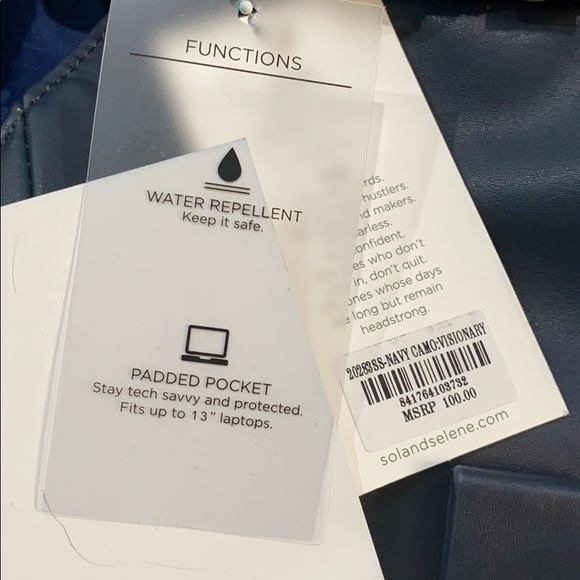 Sol and Selene Visionary Backpack/Laptop Bag, Navy - Picture 11 of 13